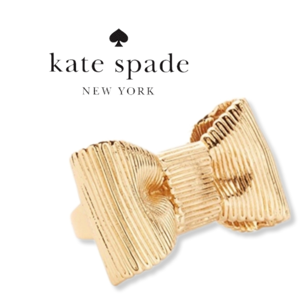 Kate Spade All Wrapped Up Gold Bow Statement Ring